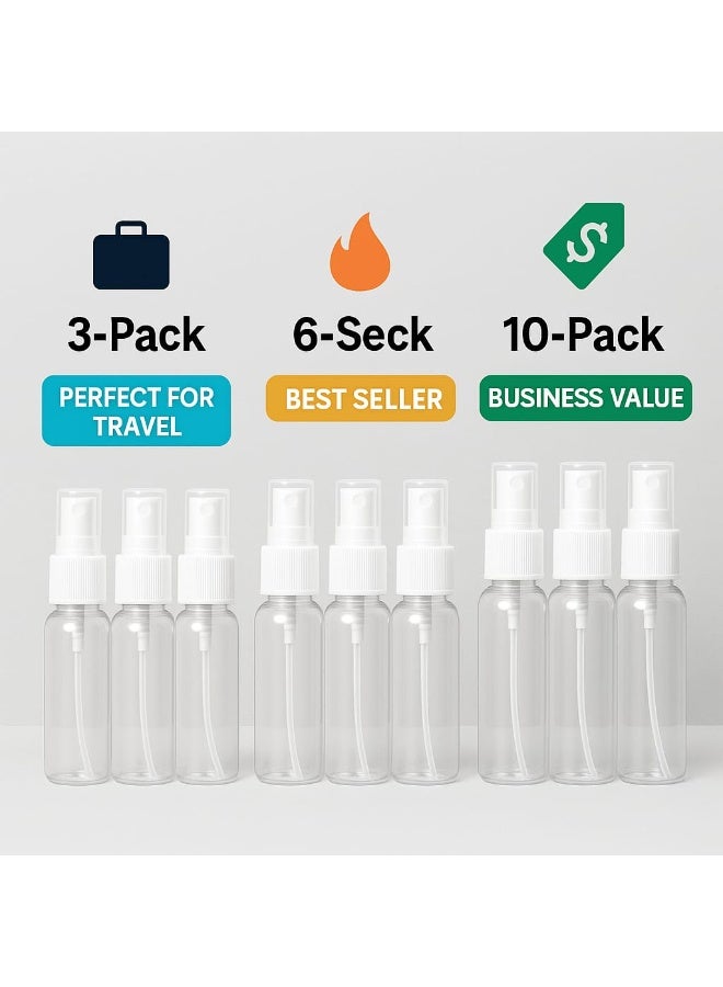 6-Pack Refillable Spray Bottles – 100ml | Leakproof, Clear Plastic | Best for Cleaning, Perfume, Disinfectants & Travel Use - Image 2