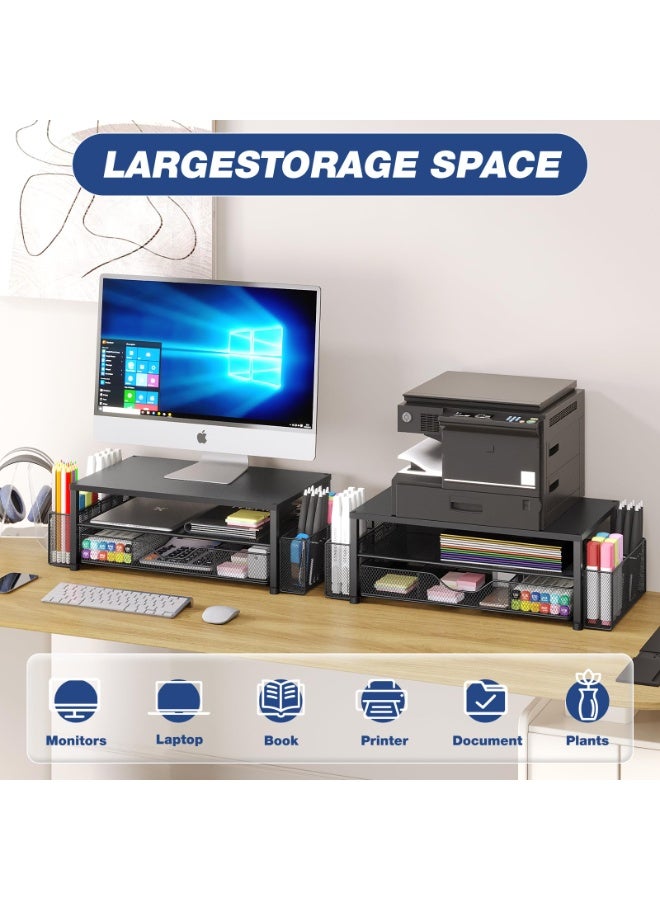 Ergonomic Monitor Riser Stand with Storage Drawer - Metal Mesh Desk Organizer for Laptop/Computer (11.8"x15.7"x4.5") | Posture Correction & Ventilated Design  - Image 4