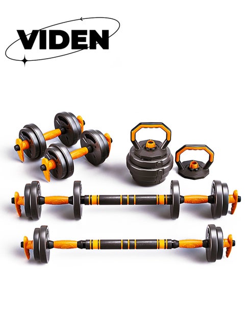 15KG Adjustable Weight Dumbbell Barbell Kettlebell Set Home Office Fitness Exercise Shaping Suitable For Men Women Teenagers And The Elderly 5 In 1 Multi Functional Set