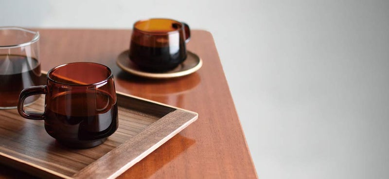 KINTO 21742 SEPIA Cup & Saucer, 9.1 fl oz (270 ml), Amber, Heat-Resistant Glass, Gift, Present - Image 2