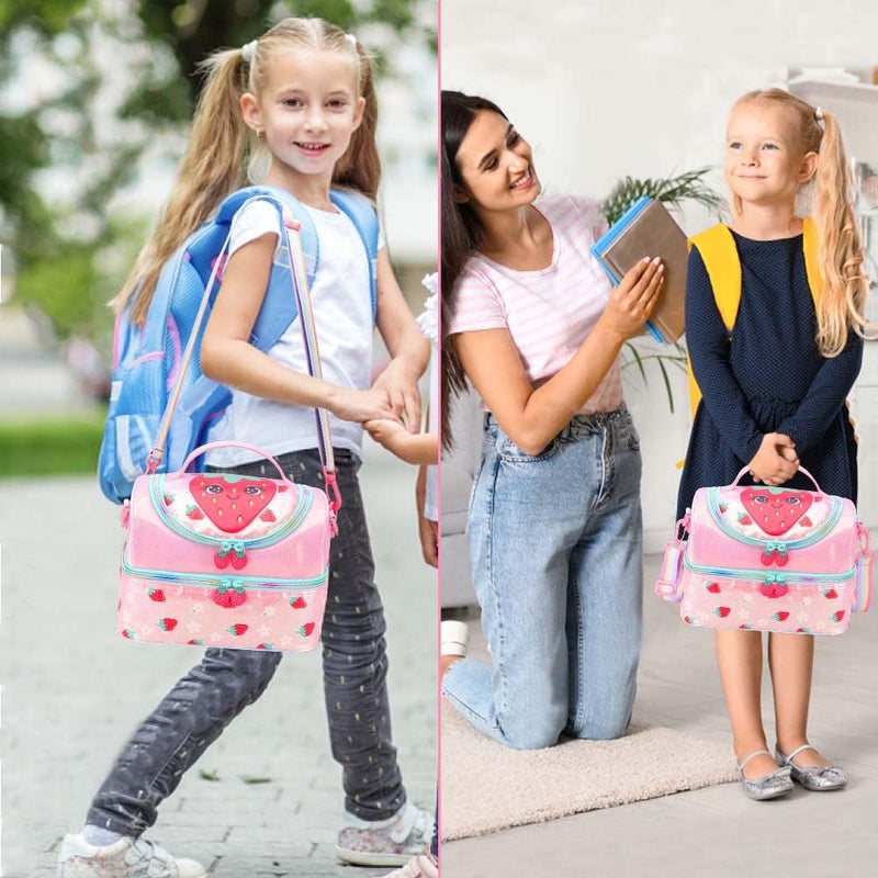RHCPFOVR Kids Lunch Bag - Double - Decker Cooler Insulated Lunch Box for Boys Girls,Washable Lunch Bag and Reusable Toddler Lunchbox for School and Daycare - Image 2