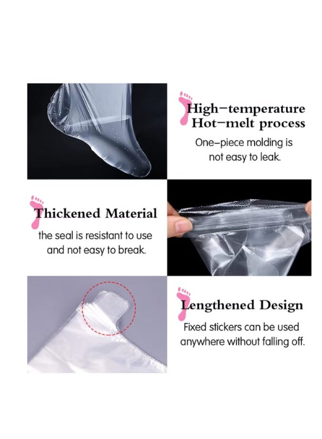 100-Piece Clear Plastic Disposable Booties, Paraffin Bath Liners for Foot Pedicure Hot Spa Wax Treatment, Larger Thicker Thermal Therapy Feet Covers Bags Plastic Socks Liners 31*24*17 - Image 5