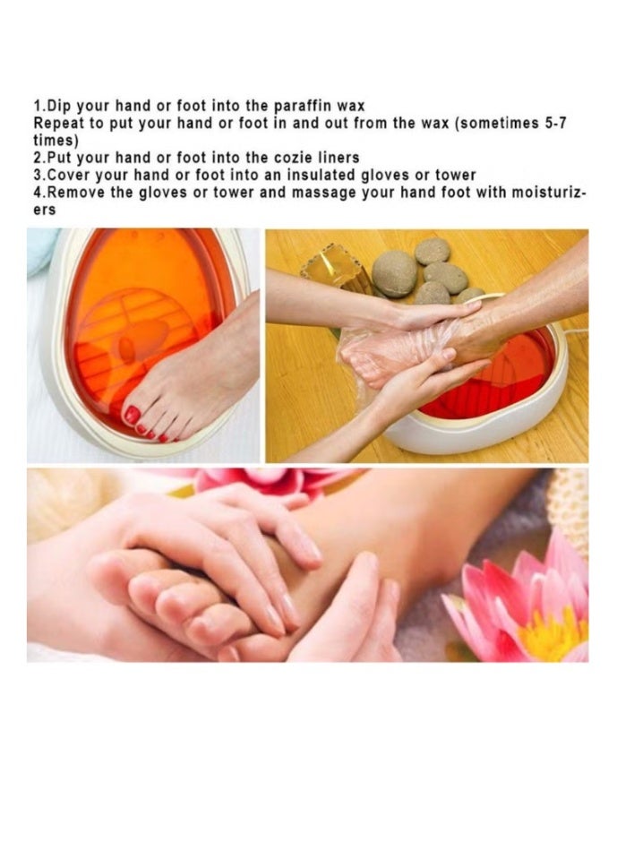 100-Piece Clear Plastic Disposable Booties, Paraffin Bath Liners for Foot Pedicure Hot Spa Wax Treatment, Larger Thicker Thermal Therapy Feet Covers Bags Plastic Socks Liners 31*24*17 - Image 4