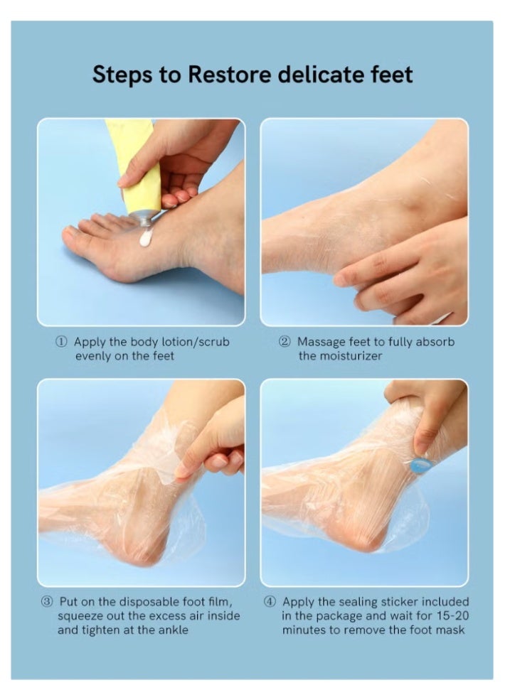 100-Piece Clear Plastic Disposable Booties, Paraffin Bath Liners for Foot Pedicure Hot Spa Wax Treatment, Larger Thicker Thermal Therapy Feet Covers Bags Plastic Socks Liners 31*24*17 - Image 3