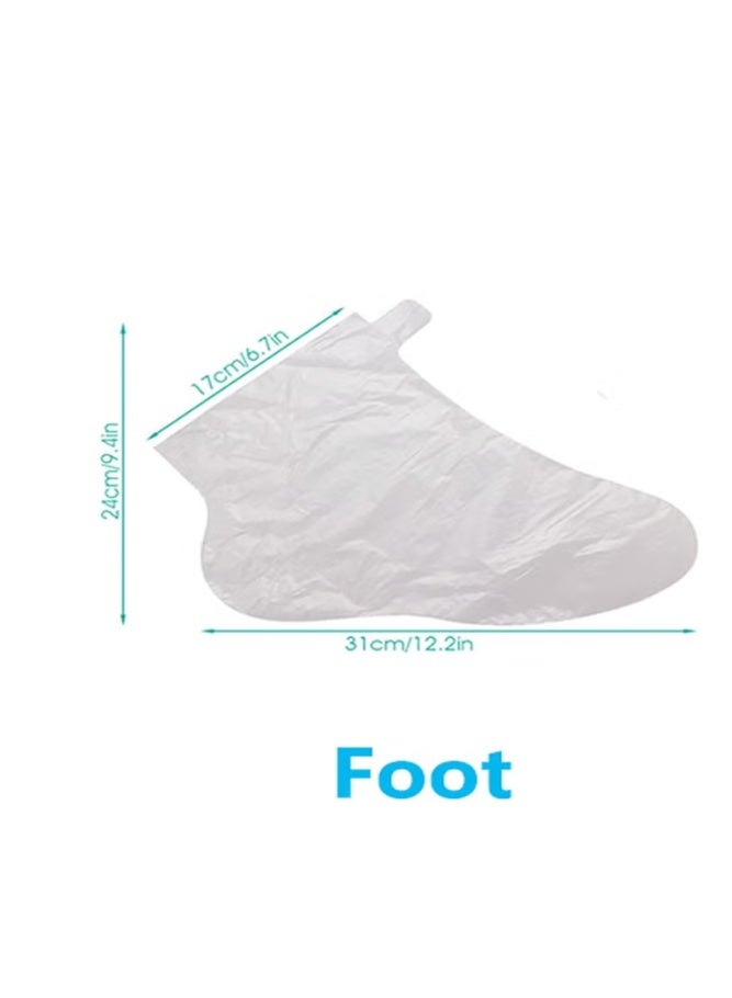 100-Piece Clear Plastic Disposable Booties, Paraffin Bath Liners for Foot Pedicure Hot Spa Wax Treatment, Larger Thicker Thermal Therapy Feet Covers Bags Plastic Socks Liners 31*24*17 - Image 2