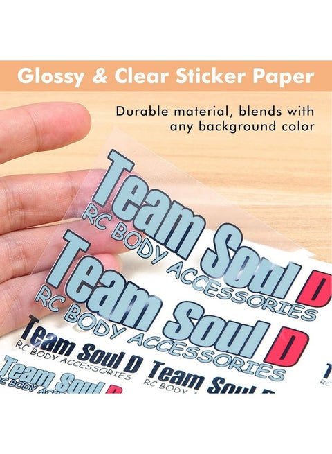 Clear Vinyl Sticker Paper For Inkjet Printers - 20 Sheets 8.5x11 Waterproof Labels