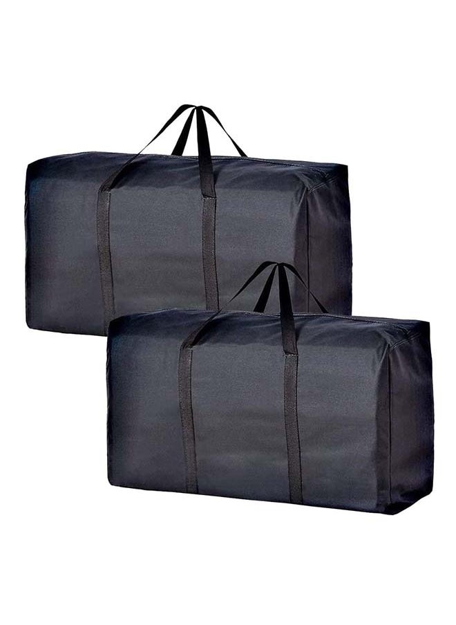 Generic Black 2 Pcs Extra Large Moving Bags with Strong Zippers & Carrying Handles, Storage Bags Storage Totes for Clothes, Moving Supplies, Space Saving, Oversized Storage Bag Organizer for Moving, Traveling  - Image 1