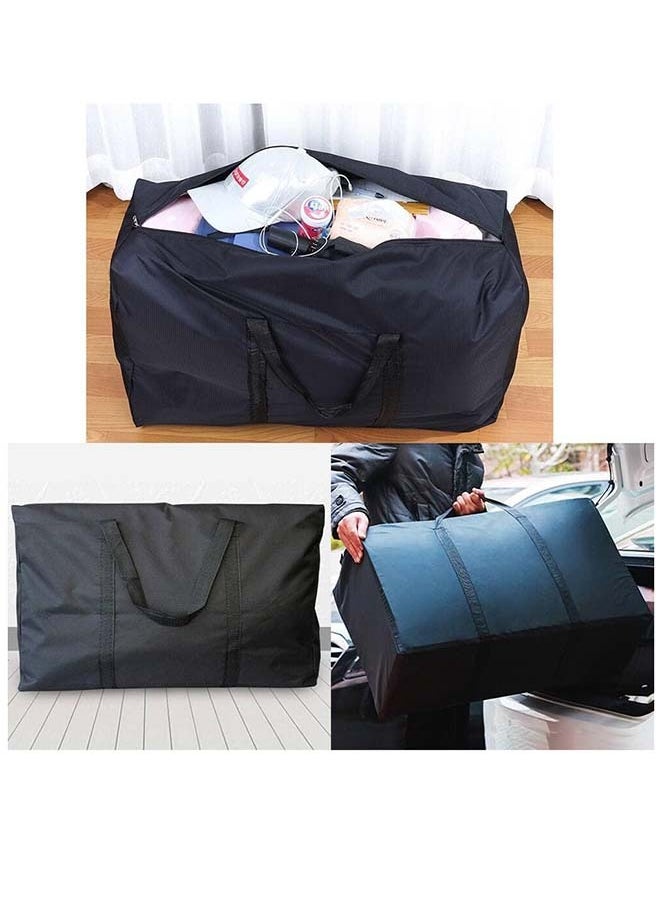 Generic Black 2 Pcs Extra Large Moving Bags with Strong Zippers & Carrying Handles, Storage Bags Storage Totes for Clothes, Moving Supplies, Space Saving, Oversized Storage Bag Organizer for Moving, Traveling  - Image 5