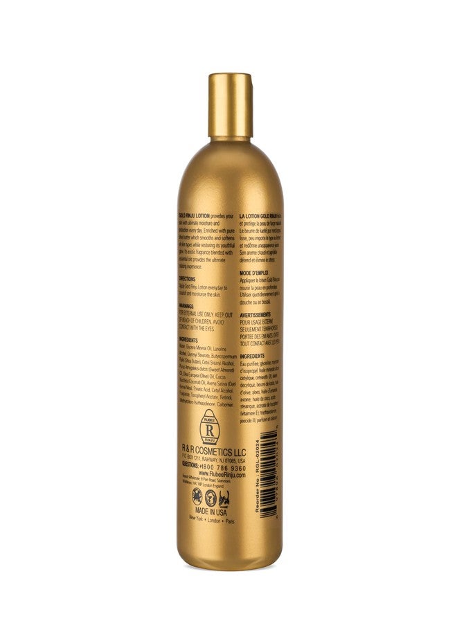 RINJU Gold Rinju Body & Hand Lotion - Non-Greasy Lotion for Women & Men - 16 oz Shea Butter Lotion for All Skin Type - Vitamin A & E Moisturizer - Skin Care Essentials - Image 2