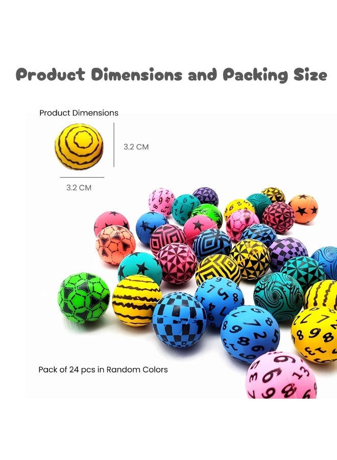 VIO 24 PCS Bouncy Balls 32mm Assorted Bouncy Balls Pack High Bouncing Toys for Kids Party Gifts Goodie Bags Stuffers Favors for Kids Birthdays Variety Assortment Colorful Small Rubber Bouncing Balls Treasure Box Prizes Bouncy Balls for Kids Toys for Classroom Prizes Party Toys for Kids 3 4 5 6 7 8 9 10 Birthday Gifts - Image 4