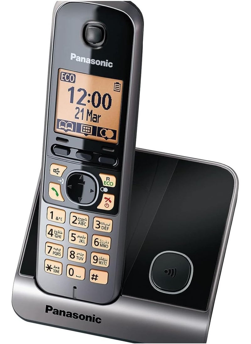 Panasonic Panasonic Digital Cordless Phone With Stand Black/Yellow  - Image 1