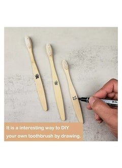 LANGMANNI White Bamboo Toothbrushes | Soft Bristles Toothbrushes |, Natural Bamboo Toothbrush Set | Biodegradable & Compostable Charcoal Wooden Toothbrushes(3pcs )  - Image 3