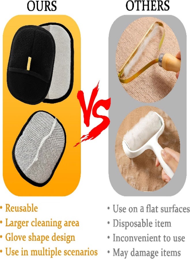 2pcs,Pet Hair Remover, 2025 New Cat Dog Hair Remover, Cat Grooming Glove for Dogs Static Removal Gloves Pet Hair, Pet Glove for Washing, Deshedding - Image 5