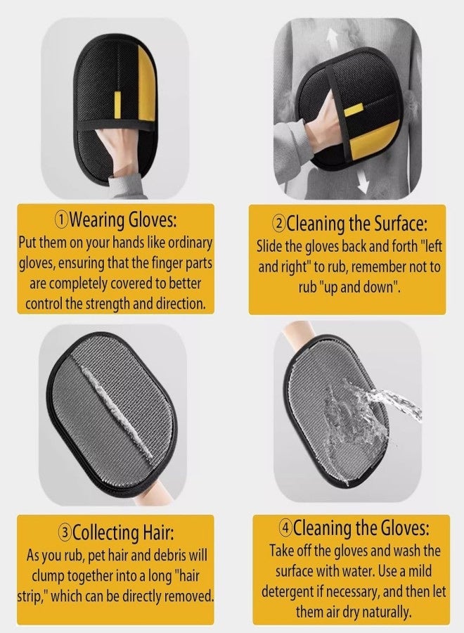 2pcs,Pet Hair Remover, 2025 New Cat Dog Hair Remover, Cat Grooming Glove for Dogs Static Removal Gloves Pet Hair, Pet Glove for Washing, Deshedding - Image 2