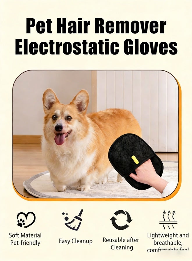 2pcs,Pet Hair Remover, 2025 New Cat Dog Hair Remover, Cat Grooming Glove for Dogs Static Removal Gloves Pet Hair, Pet Glove for Washing, Deshedding - Image 5