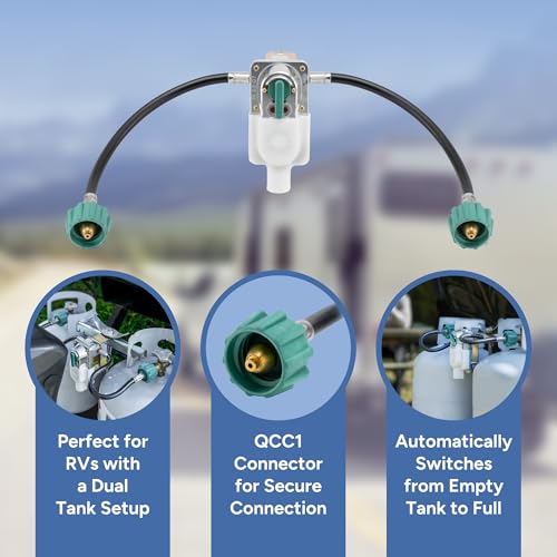 RecPro RV Propane Gas Regulator 2-Stage Auto Changeover | 11.5" Pigtail Hose Connector | 250 PSI | 287,500 BTU | Mounting Bracket & Cover | For RVs, Vans & Trailers - Image 4