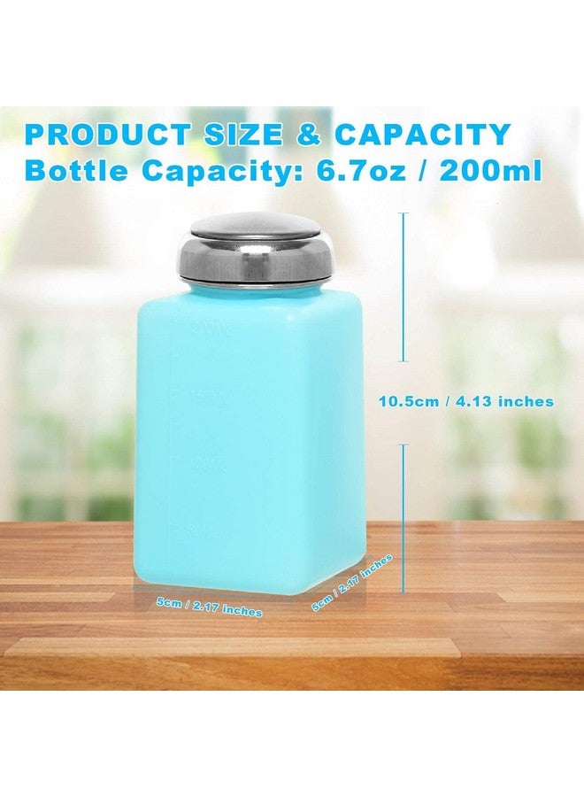 SCHOFIC One Touch Liquid Dispenser Pump IPA Bottle, ESD Safe durAstatic 6 oz, HDPE/Stainless Steel -(180ML, Blue, 1) - Image 2