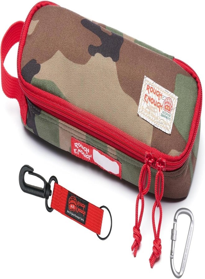 RE ROUGH ENOUGH Rough Enough Small Pencil Case Large Capacity Pencil Case Pouch for Boys Teen Adults School Office Stationery Art Supplies Cordura Army Camo - Image 1