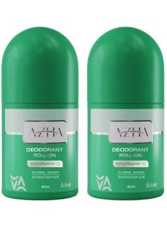 AZHA 2 Pieces Deodorant Roll-On Floral Scent,10% Vitamin C Protection 48 Hours Delays Hair Growth Whitening 60ml  - Image 1