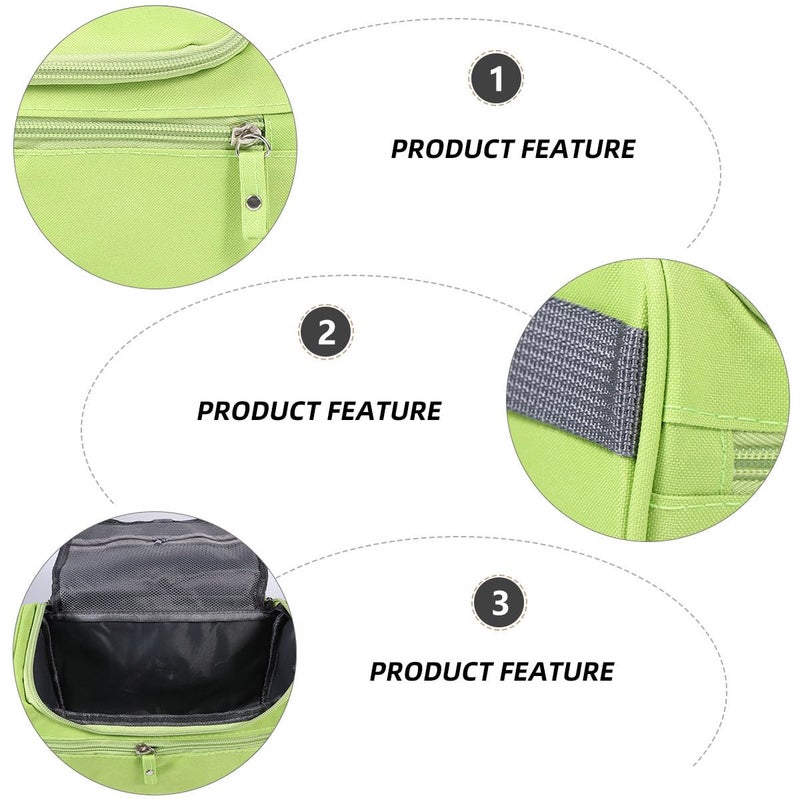 Waterproof Oxford Cloth Toiletry Bag Large Capacity Travel Cosmetic Pouch 25x14x13cm Green - Image 4