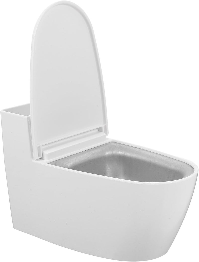 Wall-mounted Ashtray with Lid, Decorative Ceramic Cigarette Butt Container, Space-saving Retro Bathroom and Living Room Ash Tray for Smokers, Includes Adhesive Mounting - Image 1
