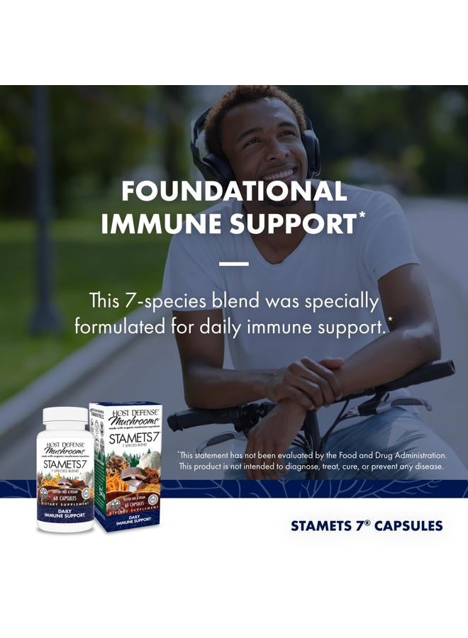 Host Defense Stamets 7-7 Species Blend - Mushroom Supplement for Immune Support - Includes Royal Sun Blazei, Cordyceps, Reishi, Maitake, Lion's Mane, Chaga & Mesima - 60 Capsules (30 Servings)* - Image 3