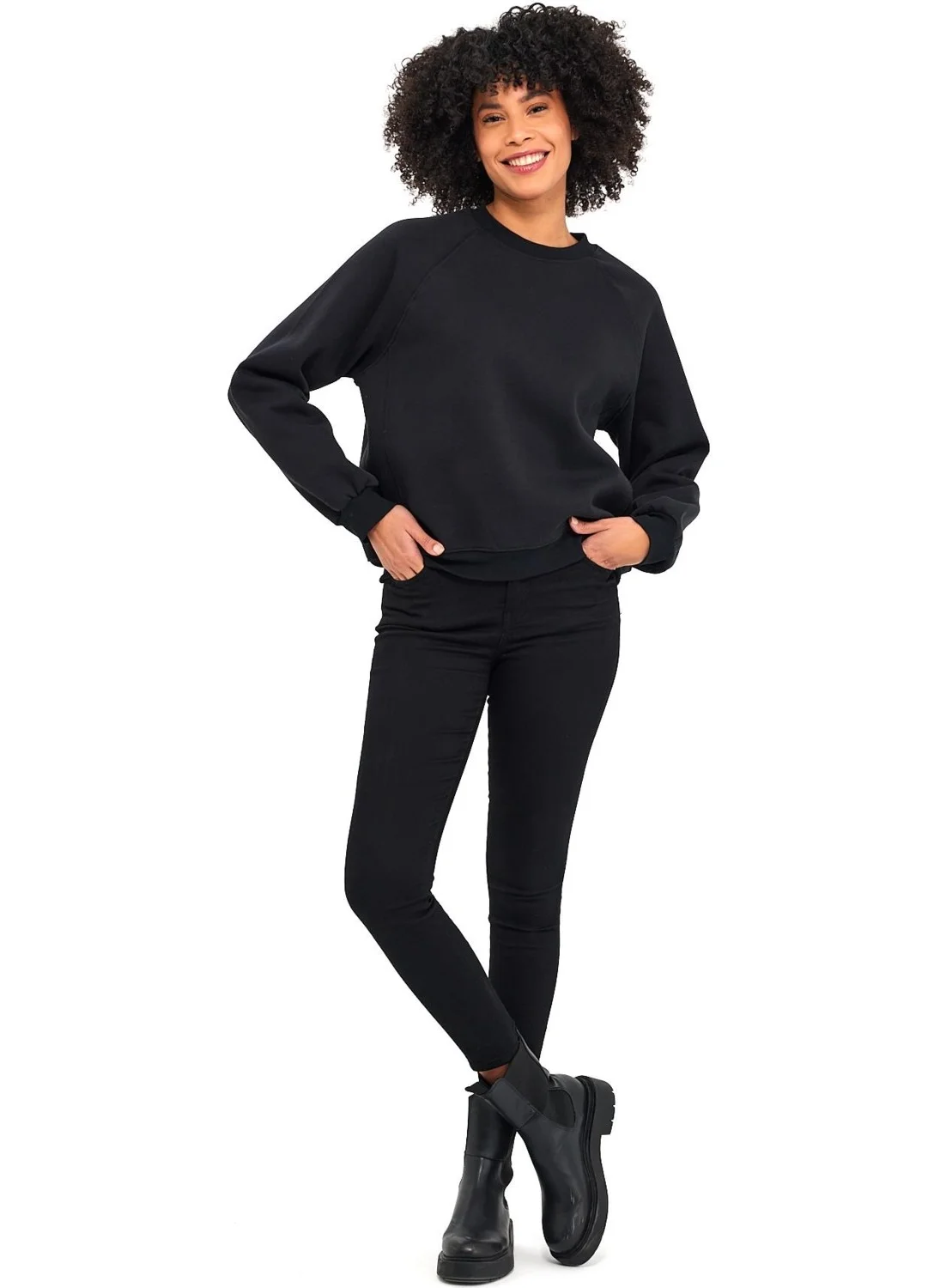 الكسندر جاردي Raglan Sleeve Raised Comfort Fit Sweatshirt (B23-00166)