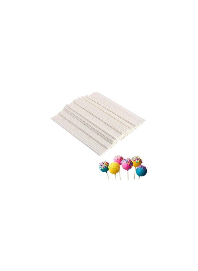 IDEAL PACK عصا لولي إيطالي 10 سم 50 قطعة لكيك بوب، لولي بوب، حلوى صلبة، مصاصات، شوكولاتة - Image 1