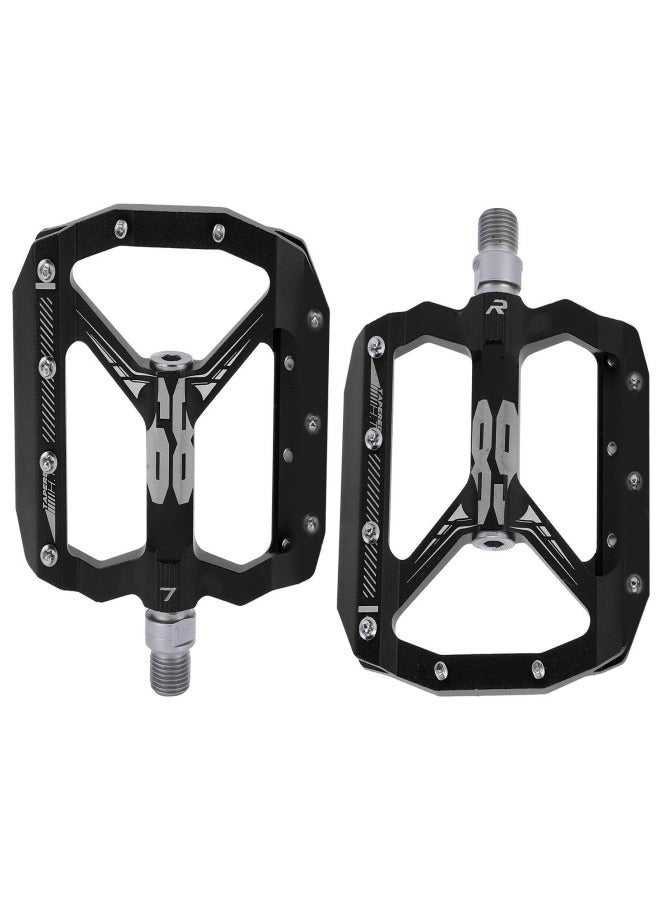 إنلي دواسات دراجة جبلية من قطعتين من إنلي، مانعة للانزلاق، مزودة بمحامل DU، خفيفة الوزن، مسطحة (أسود) - Image 5