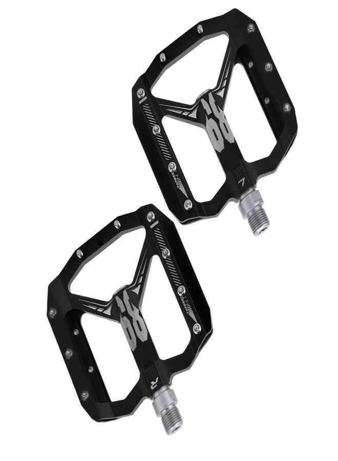 إنلي دواسات دراجة جبلية من قطعتين من إنلي، مانعة للانزلاق، مزودة بمحامل DU، خفيفة الوزن، مسطحة (أسود) - Image 4