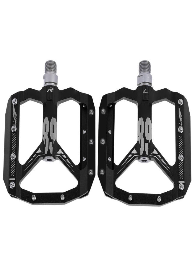 إنلي دواسات دراجة جبلية من قطعتين من إنلي، مانعة للانزلاق، مزودة بمحامل DU، خفيفة الوزن، مسطحة (أسود) - Image 3