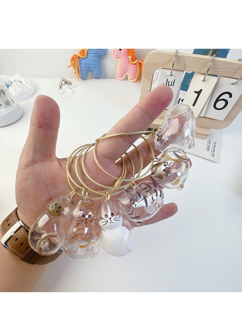 Valshar "Innovative 6-Piece Pet Lover Key Chain - Beautiful Cat Design With Commemorative Hair Storage" - Image 1