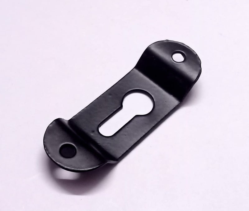 Teclican Black Single Keyhole Hangers with Screws Metal Keyhole Hanging Plates Hanging Brackets Metal Hanging Fasteners for Mirror Picture Frames, (60 x 20 mm) Pack of - (20) - Image 4