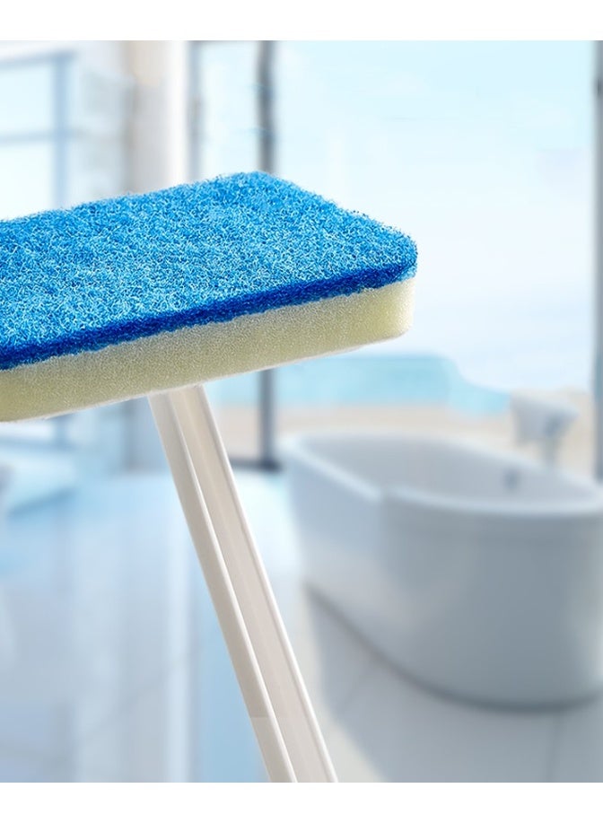 HOMESTAR Long Handle Bath Tub Scrubber With 4 Replacement Sponges, 90° Rotating Head Floor Brush For Tile Pool Cleaning, Non-Slip Multi-Surface Cleaning Tool - Image 2