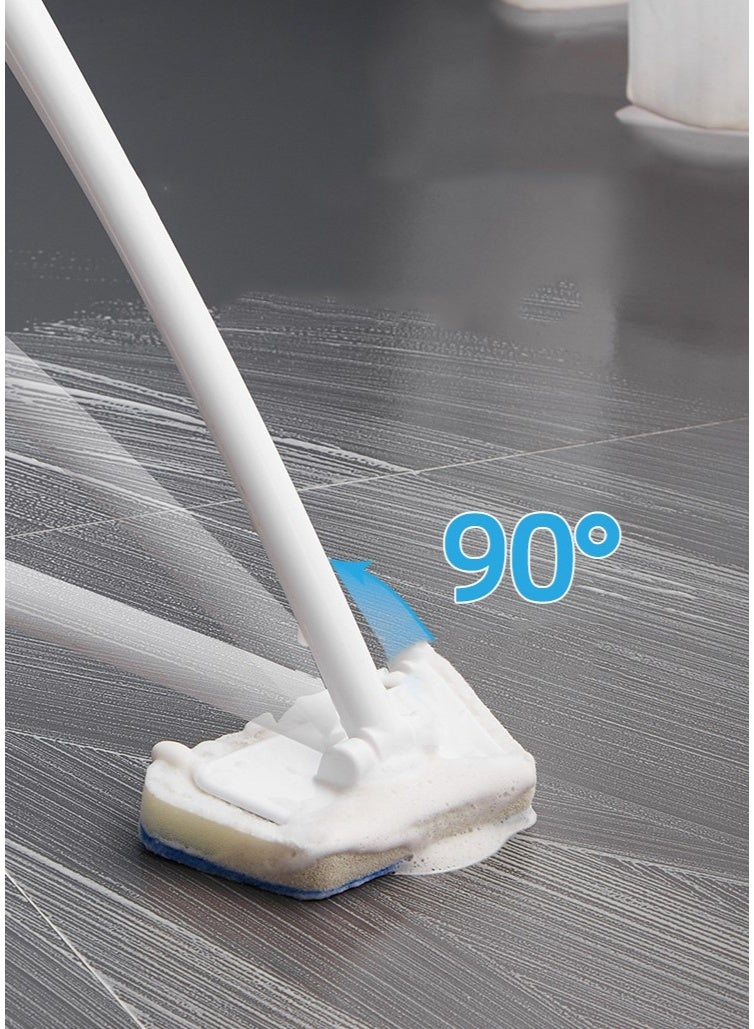 HOMESTAR Long Handle Bath Tub Scrubber With 4 Replacement Sponges, 90° Rotating Head Floor Brush For Tile Pool Cleaning, Non-Slip Multi-Surface Cleaning Tool - Image 4