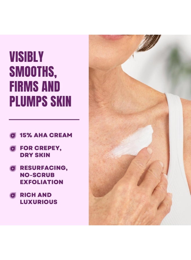 AmLactin Crepe Firming Cream - 12 oz Body Cream with 15% Lactic Acid - Exfoliator and Moisturizer for Crepey, Dry Skin - Image 3