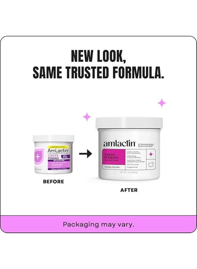AmLactin Crepe Firming Cream - 12 oz Body Cream with 15% Lactic Acid - Exfoliator and Moisturizer for Crepey, Dry Skin - Image 4