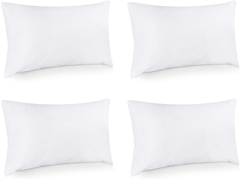 Utopia Bedding وسائد أريكة يوتوبيا (مجموعة من 4، بيضاء) - 14 × 22 بوصة وسائد بديلة للريش للسرير، الأريكة، والكنبة - وسادة زخرفية رقيقة للاستخدام الداخلي والخارجي - Image 2
