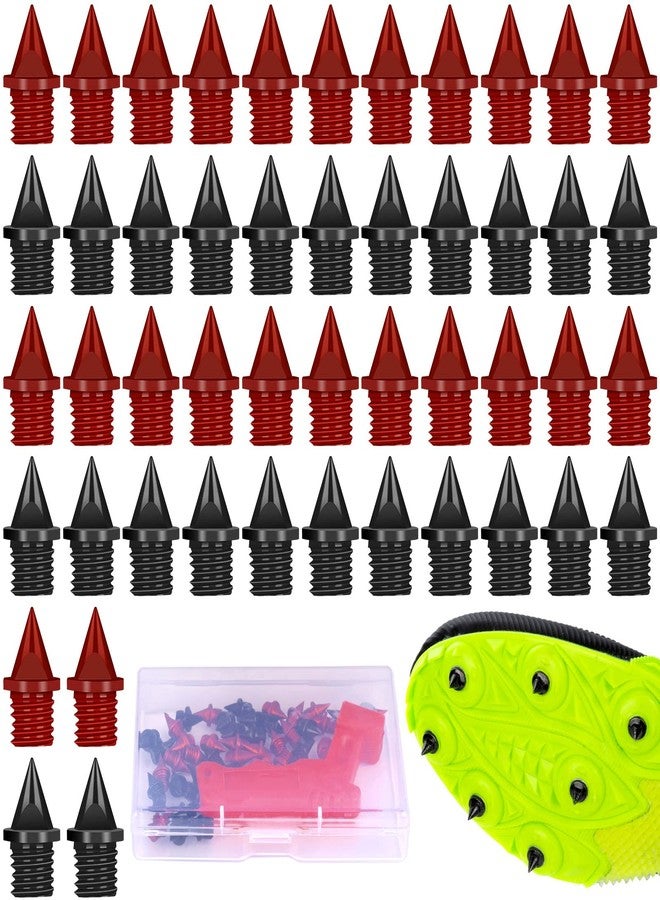 ALDMIO 48 Pcs 1/4 inch Carbon Steel Track Spikes Pyramid for Competition, Lighter Weight Spikes Track Shoes with Spike Wrench, Running Shoes Replacement Spike for Track-Field Sprinting or Cross Country - Image 1