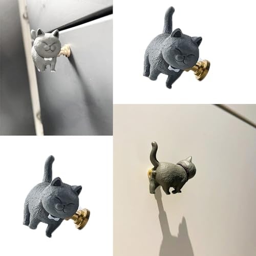 UtySty Drawer Knobs 3D Cat Shape Cabinet Knobs Drawer Pulls Handle Cabinet Knob for Cupboard Door Closet Dresser Hardware Wardrobe Furniture Kitchen Kitty Theme Decor - Image 3