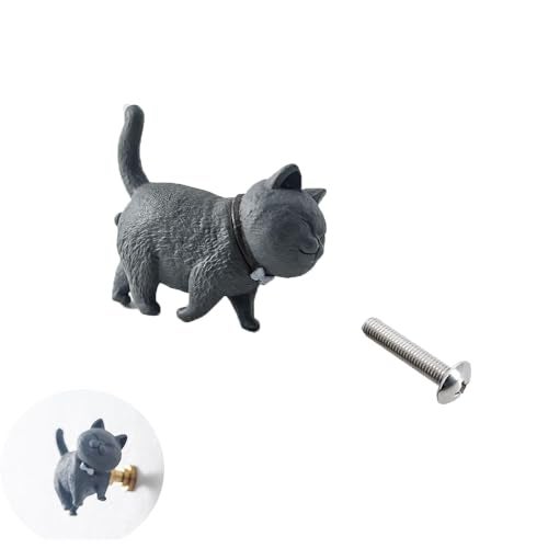 UtySty Drawer Knobs 3D Cat Shape Cabinet Knobs Drawer Pulls Handle Cabinet Knob for Cupboard Door Closet Dresser Hardware Wardrobe Furniture Kitchen Kitty Theme Decor - Image 1