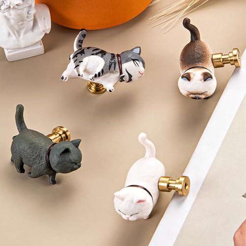 UtySty Drawer Knobs 3D Cat Shape Cabinet Knobs Drawer Pulls Handle Cabinet Knob for Cupboard Door Closet Dresser Hardware Wardrobe Furniture Kitchen Kitty Theme Decor - Image 5