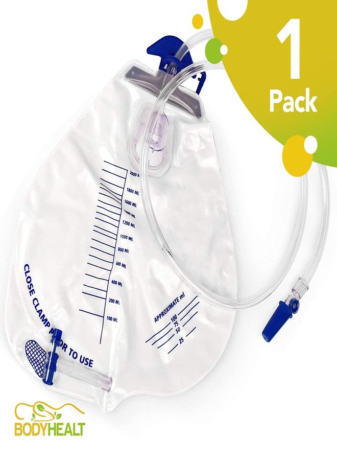 BodyHealt Foley Catheter Bag - Urinary Drainage Bag with Anti-Reflux Chamber - Urine Bag with 2000 mL Volume, 48" Drainage Tube - Catheter Bags for Men & Women - Foley Catheter Kit for Home & Hospital - Image 2