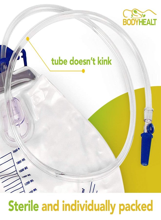 BodyHealt Foley Catheter Bag - Urinary Drainage Bag with Anti-Reflux Chamber - Urine Bag with 2000 mL Volume, 48" Drainage Tube - Catheter Bags for Men & Women - Foley Catheter Kit for Home & Hospital - Image 4