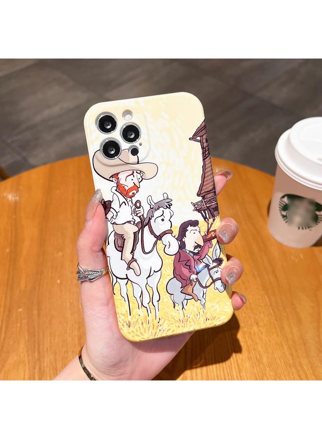 Zaboon Case For iPhone 13 Pro Oil Painting Pattern Glossy PC Phone Case - Image 2