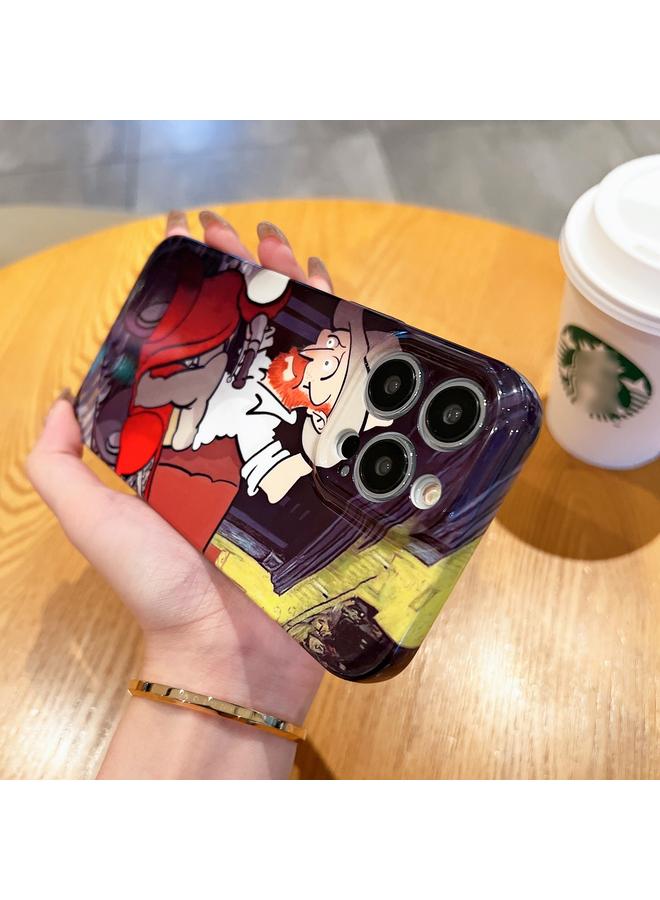 Zaboon Case For iPhone 13 Pro Oil Painting Pattern Glossy PC Phone Case - Image 5