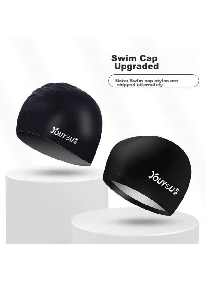 YouYou You Swimming Goggles, Gl Strap, Earplugs, Swim Cap, Waterproof, Anti-fog, High-definition, Large Frame Swimming Goggles, Six-piece Set 60216, Black Frame Transparent - Image 5