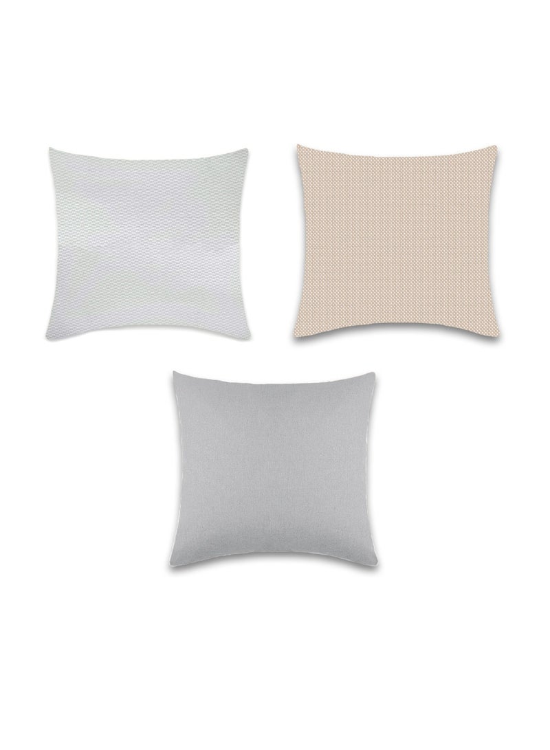 LuxHome Outdoor Cushion Covers Set of 3 – Waterproof, Water & Oil Repellent, Assorted Colors, Made in Spain for Patio, Garden, Balcony, Poolside – 18x18 Inch (45x45 cm) - Image 1