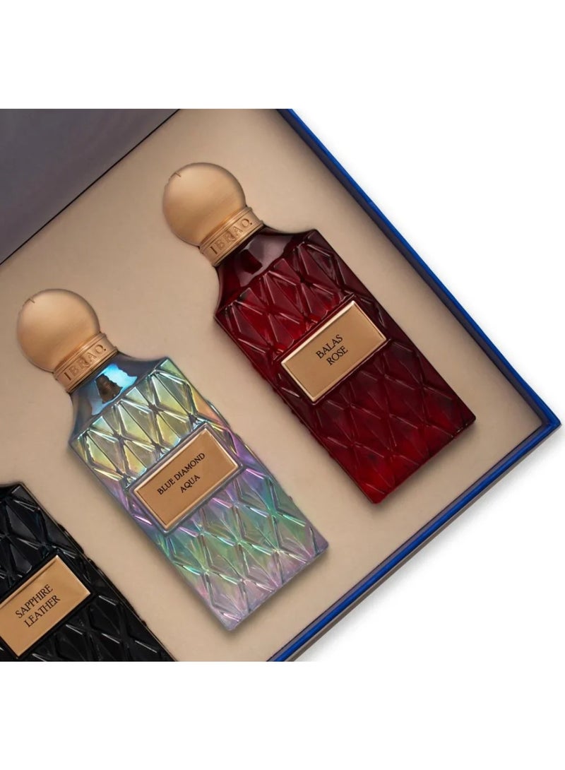 ابراق مجموعة عطور إبراق الفاخرة – 3 عطور (سفاير ليذر، بلو دايموند أكوا، بالاس روز) – 75 مل لكل عطر - Image 2