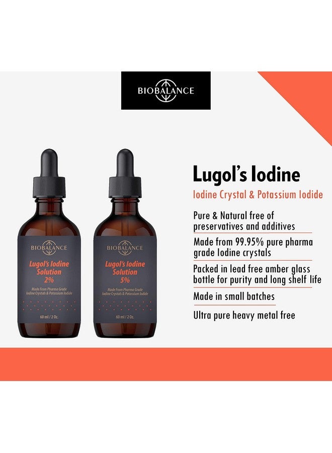 Bio Balance Bio Balance Lugol's 2 % 2 fl. oz. Extra Pure Grade, 2.5 mg Iodine Per Drop Heavy Metals-Free Iodine Solution Preservative-Free, Glass Dropper Bottle , 60ml  - Image 3